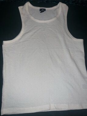 H&M Men's Cream Textured Summer Tank